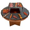 Gratar pe lemn cu plita mare din fonta, Vatra de foc, Multifunctional, din otel corten,  dia 100xH 70 cm, AshCraft