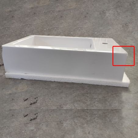 Lavoar Zita, Resigilat, compozit mineral, montaj suspendat sau pe blat, gaura de baterie pe dreapta 62x35 cm