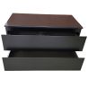 Mobilier baie, montaj suspendat, MDF infoliat negru mat, 2 sertare, inchidere Soft Close, dimensiune 99x49 cm, Nero