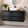 Mobilier baie, montaj suspendat, MDF infoliat negru mat, 2 sertare, inchidere Soft Close, dimensiune 99x49 cm, Nero