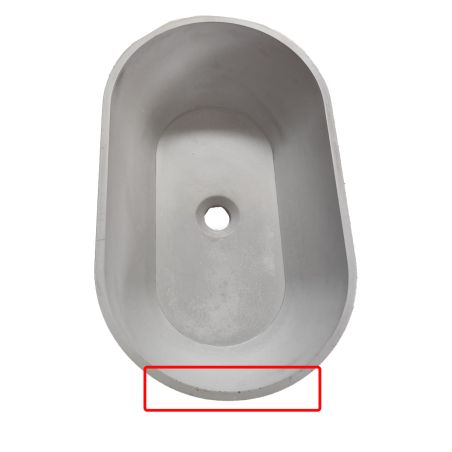 Lavoar compozit mineral, Resiginat, culoare Gri concrete, montaj pe blat, 65x35 cm, Pedro