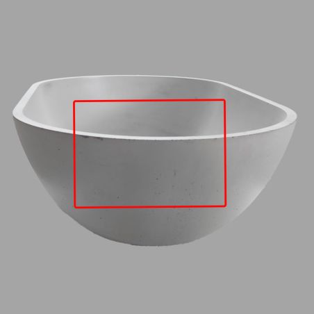 Lavoar compozit mineral, Resiginat, culoare Gri concrete, montaj pe blat, 65x35 cm, Pedro