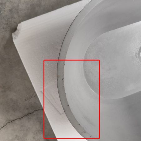 Lavoar compozit mineral, Resiginat, culoare Gri concrete, montaj pe blat, 65x35 cm, Pedro