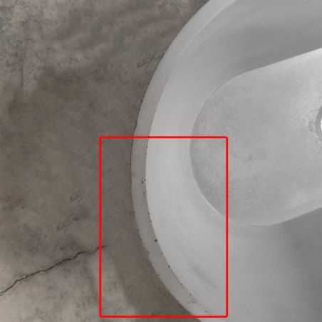 Lavoar compozit mineral, Resiginat, culoare Gri concrete, montaj pe blat, 65x35 cm, Pedro