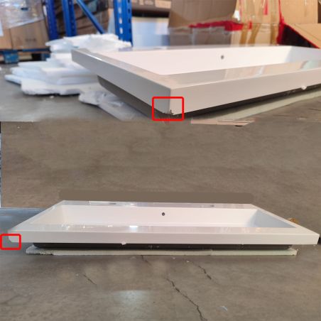 Lavoar dublu Eva, Resigilat, compozit mineral, montaj semi-incastrat, 100x51 cm