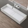 Lavoar 6028, Alb Lucios, 120x40 cm, scurgere ascunsa, fara gaura de baterie, montaj pe blat, compozit mineral