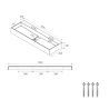 Lavoar 6028, Alb Mat, 120x40 cm, scurgere ascunsa, cu 2 gauri de baterie, montaj pe blat, compozit mineral