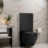 Cadru wc cu rezervor din sticla securizata neagra, dimensiunea 103x50 cm, pentru vas wc suspendat sau podea, Nexus