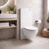 Cadru wc cu rezervor din sticla securizata alba, dimensiunea 103x50 cm, pentru vas wc suspendat, Nexus