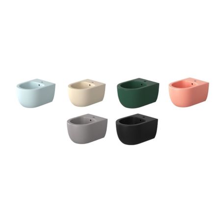 Vas bideu, Roz Somon, Power Colour, semi-mat, montaj suspendat, cu preaplin,49x36 cm, Michael