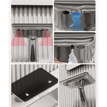 Baterie lavoar, Display Digital afisare Led, apa calda/rece, senzor pentru apa si sapun, rezervor 5 L, Negru, Anais