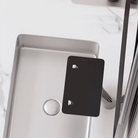 Baterie lavoar, Display Digital afisare Led, apa calda/rece, senzor pentru apa si sapun, rezervor 5 L, Negru, Anais