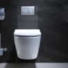 Vas wc cu functie de bideu, Taharet, baterie apa calda/rece, Alb, montaj suspendat, capac Soft-Close, 55x36 cm,  Angi