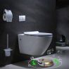 Vas wc cu functie de bideu, Taharet, baterie apa calda/rece, Alb, montaj suspendat, capac Soft-Close, 55x36 cm,  Angi