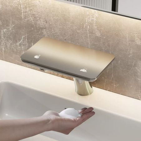 Baterie lavoar, Display Digital afisare Led, apa calda/rece, senzor pentru apa si sapun, rezervor 3 L inclus, Auriu Mat, Anais