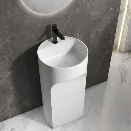 Lavoar stativ, freestanding, Alb Lucios, 44x46x85 cm, ceramica sanitara, Ontario