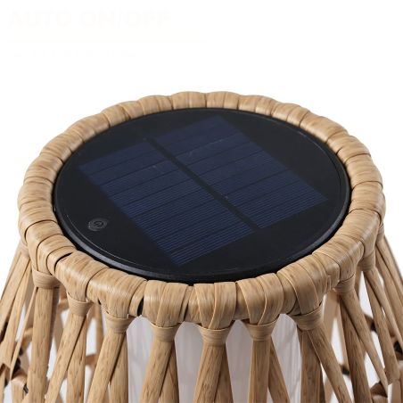 Lampa solara, impletitura din poliratan, incarcare USB, baterie inclusa, protectie IP65, 73 cm, lumina calda, SunBoho