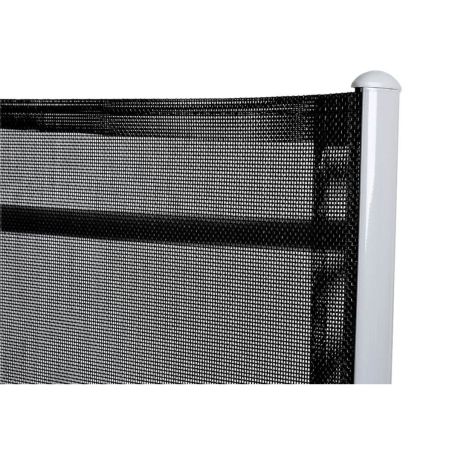 Set mobilier, terasa sau gradina, masa mare cu blat de sticla mata, 6 scaune Rabatabile aluminiu, 150 x 90 x 75  cm, Clinton