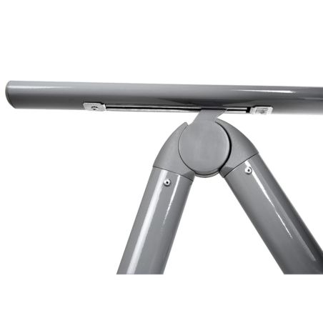 Set mobilier, terasa sau gradina, masa mare cu blat de sticla mata, 6 scaune Rabatabile aluminiu, 150 x 90 x 75  cm, Clinton