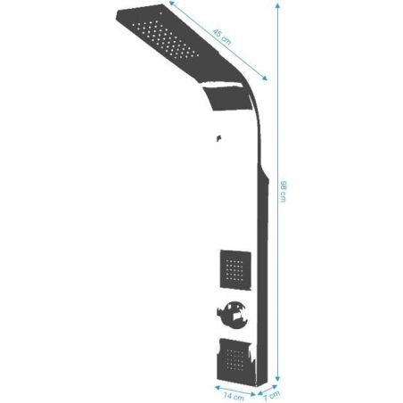 Panel de dus ST-1205, otel inoxidabil,finisaj crom, design modern,