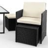 Set mobilier terasa gradina, masa mare, Cub pliabil, 6 scaune cu spatar rabatabil, 4 tabureti, 180x120x74 cm, Negru, Michigan