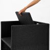 Set mobilier terasa gradina, masa mare, Cub pliabil, 6 scaune cu spatar rabatabil, 4 tabureti, 180x120x74 cm, Negru, Michigan