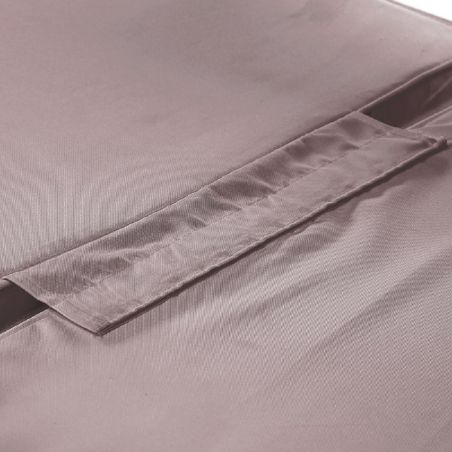 Sezlong din poliratan, roti pentru transport, cadru din otel, cu spatar reglabil in 6 trepte, perna Taupe inclusa, 190x90 cm