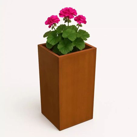 Jardiniera, inaltime de 60, 80, 100 cm, otel corten de 2 mm, Maro, Florium