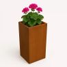 Jardiniera, inaltime de 60, 80, 100 cm, otel corten de 2 mm, Maro, Florium