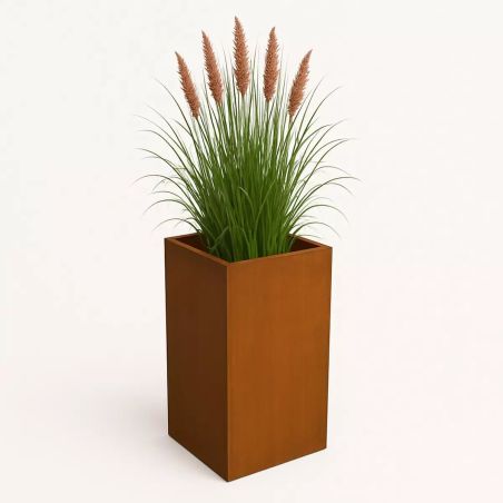 Jardiniera, inaltime de 60, 80, 100 cm, otel corten de 2 mm, Maro, Florium