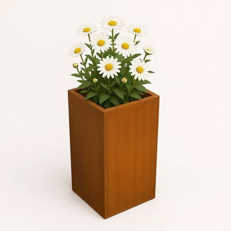 Jardiniera, inaltime de 60, 80, 100 cm, otel corten de 2 mm, Maro, Florium