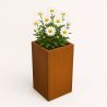 Jardiniera, inaltime de 60, 80, 100 cm, otel corten de 2 mm, Maro, Florium