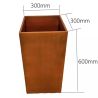 Jardiniera, inaltime de 60, 80, 100 cm, otel corten de 2 mm, Maro, Florium