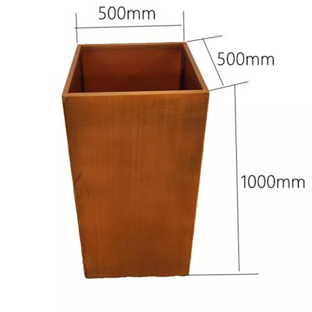 Jardiniera, inaltime de 60, 80, 100 cm, otel corten de 2 mm, Maro, Florium