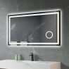 Oglinda Led, cu Lupa cosmetica, Resigilat, Dezaburire, Touch, 3 Culori, 5 mm, dimensiuni 100x70 cm, Velora