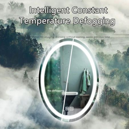 Oglinda Led, Resigilat, Dezaburire si Buton Touch, 3 Culori, Intensitate reglabila, dimensiuni  80x80 cm, Cezara