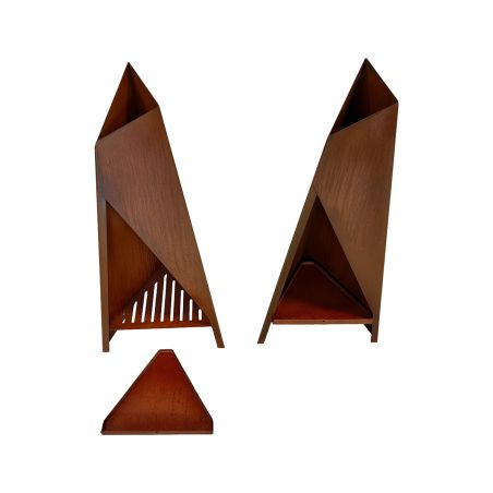 Semineu, vatra de foc, dimensiuni: 46x40x97 cm, otel corten de 2.5 mm, Inferno