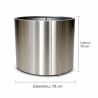 Jardiniera cilindrica, diametru de 50,70,100 cm otel inoxidabil de 1 mm, Crom Mat, Polaris