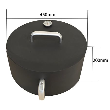 Cuptor pentru pizza Nexus Ø45 cm, otel corten 1.5 mm, cu termometru, compatibil cu gratarele Aurelius si Avangarde, negru