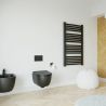 Set vas wc si bideu, Negru, semi-mat, Power Color, montaj suspendat, 49x36 cm, colectia Molis