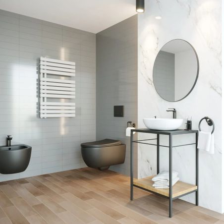 Set vas wc si bideu, Negru, semi-mat, Power Color, montaj suspendat, 49x36 cm, colectia Molis