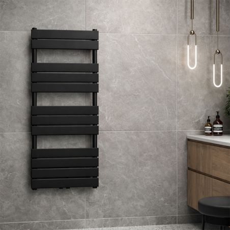 Calorifer, radiator Portprosop din otel, Negru Mat, Dimensiune: 120-140-160x50 cm, Nadir