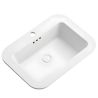 Lavoar, Alb Lucios, montaj semi-incastrat, cu gaura de baterie ceramica sanitara, 60x44 cm, Monza