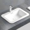 Lavoar, Alb Lucios, montaj semi-incastrat, cu gaura de baterie ceramica sanitara, 60x44 cm, Monza