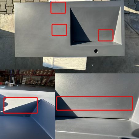 Lavoar EGO 11, Resigilat, Antracit Mat, 100x50 cm, compozit, montaj pe blat, suspendat, scurgere ascunsa, cu gaura baterie