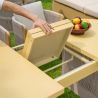 Set mobilier, 6 scaune, masa extensibila, terasa sau gradina, aluminiu si impletitura tip funie, perne incluse, Riviera