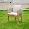 Set mobilier, 6 scaune, masa extensibila, terasa sau gradina, aluminiu si impletitura tip funie, perne incluse, Riviera