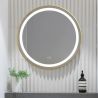 Oglinda Led, Resigilat, Dezaburire, Touch, Cadru auriu, sticla 5 mm, 3 Culori, Intensitate reglabila, dimensiuni 80 cm, Cezara