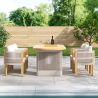 Set mobilier, 6 scaune, masa extensibila, terasa sau gradina, aluminiu si impletitura tip funie, perne incluse, Riviera