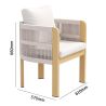 Set mobilier, 6 scaune, masa extensibila, terasa sau gradina, aluminiu si impletitura tip funie, perne incluse, Riviera